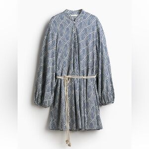 H&M | Patterned Dress with Macrame Belt